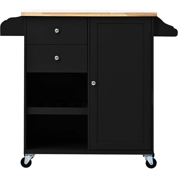 Wildon Home® Belleville 41.3'' Wide Rolling Kitchen Cart with Solid